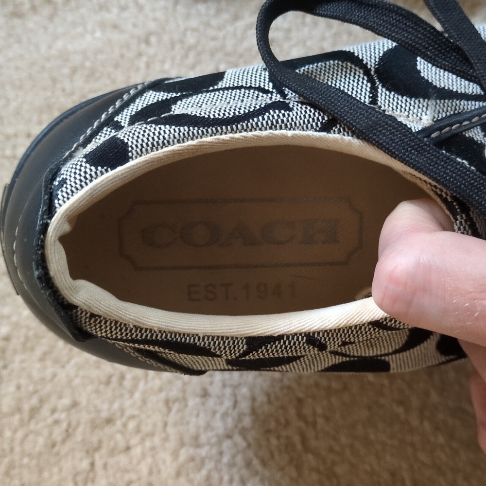 Coach Shoes, Size 7. Worn A Few Times. Canvas, Leather & Rubber. - Picture 2 of 7